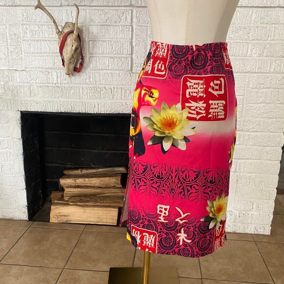 Vintage y2k geisha printed skirt - Picture 3 of 5